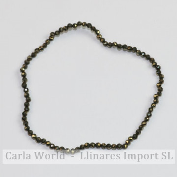 PYRITE. Faceted ball bracelet. 2mm. 