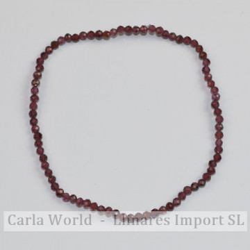 GARNET. Faceted ball bracelet. 2mm. 