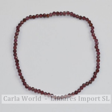 GARNET. Faceted ball bracelet. 2mm. 