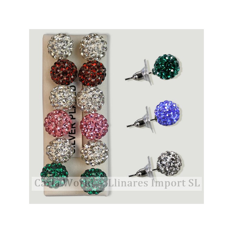 Colorful zirconia ball earrings 10mm Colorful zirconia ball earrings 10mm