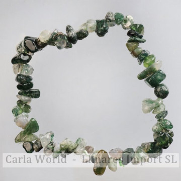 Elastic chip bracelet. Mossy agate