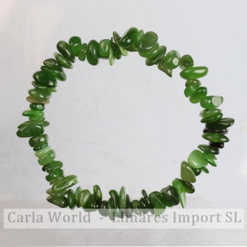 Bracelet à puce élastique. Jade néphrite