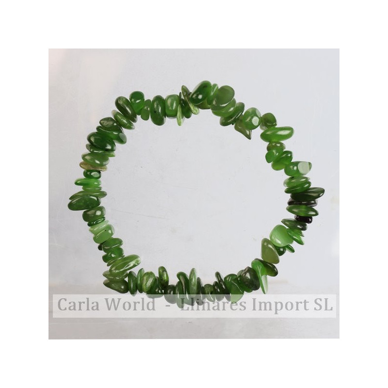 Pulsera chip elástica. Jade nefrita Pulsera chip elástica. Jade nefrita