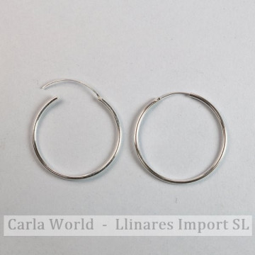 Silver Hoop Earrings PAR 2x40mm