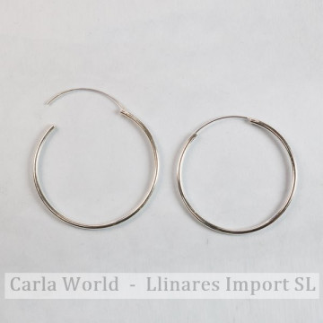 Silver Hoop Earrings PAR 2x45mm