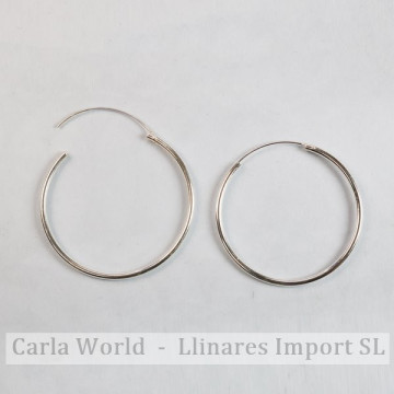 Silver Hoop Earrings PAR 2x45mm