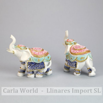 Painted resin elephant 10x4x10,5cm