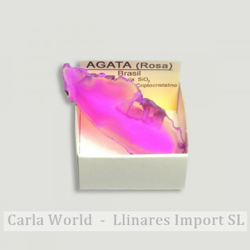 4x4 box - Pink veneer agate - Brazil.