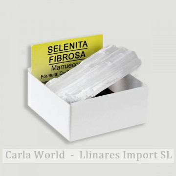4x4 box - Fibrous selenite - Morocco.