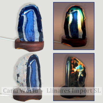 Agate polished wood base...