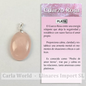 Cuarzo Rosa SuperExtra. Colgante de plata. Formas surtidas. T3