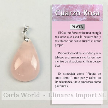 SuperExtra Rose Quartz. Silver pendant. Assorted shapes. T4