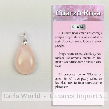 SuperExtra Rose Quartz. Silver pendant. Assorted shapes. T2
