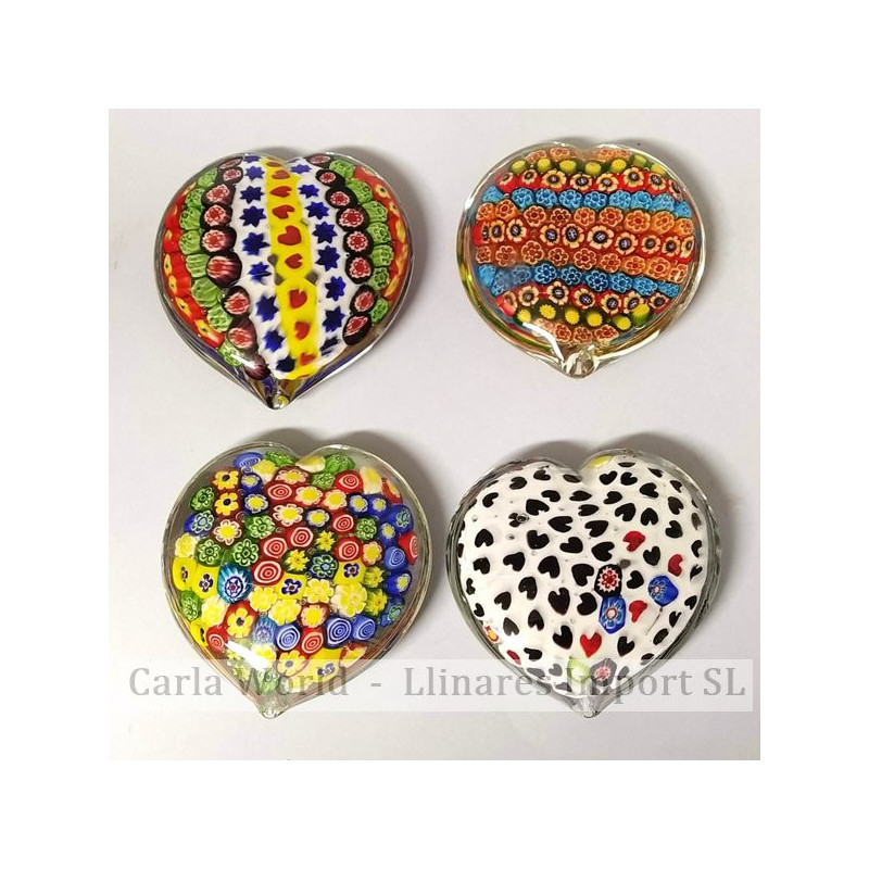 Artesanato de cristal. Corazón colores surtidos. 10cm Artesanato de cristal. Corazón colores surtidos. 10cm