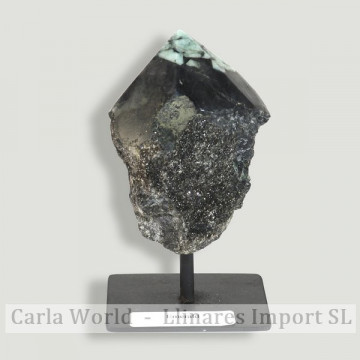 Emerald tip metal base. 12x6cm approx.