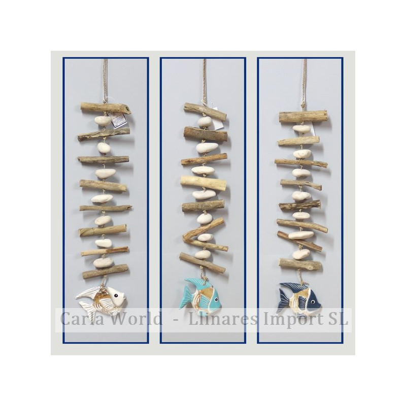 Wooden mobile 1 angel fish and trunks. Assorted colors. 50-60cm. Wooden mobile 1 angel fish and trunks. Assorted colors. 50-60cm.