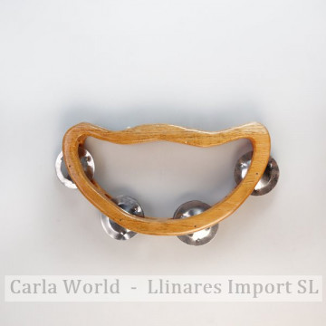 Wooden tambourine 21x11cm