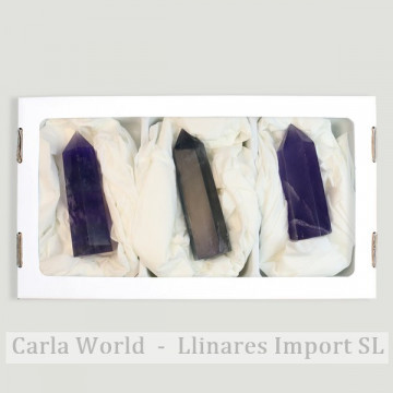 Pointes multicolores en fluorite. 130-160gr. (Al 3).