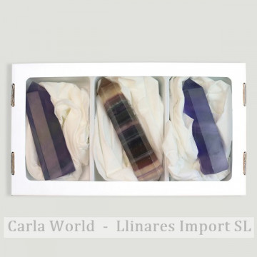 Pointes multicolores en fluorite. 160-200gr. (Al 3).