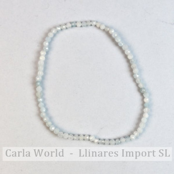 AQUAMARINE. Pulseira de bola lapidada. 2mm.