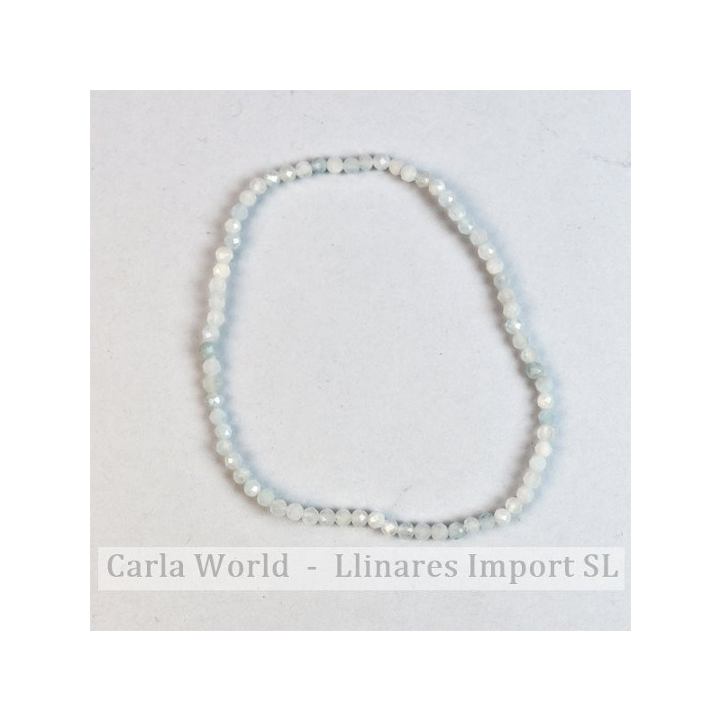 BLEU VERT. Bracelet boule facettée. 2 mm. BLEU VERT. Bracelet boule facettée. 2 mm.