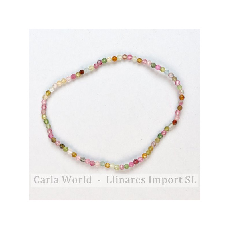 MULTICOLOR TOURMALINE. Faceted ball bracelet. 2X3mm. MULTICOLOR TOURMALINE. Faceted ball bracelet. 2X3mm.