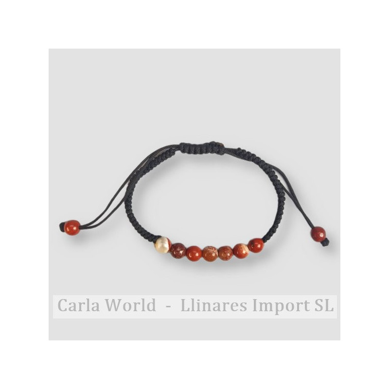 Pulsera hilo 7 bolitas Jaspe brecha 6mm Pulsera hilo 7 bolitas Jaspe brecha 6mm