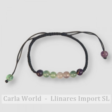 Fluorite 7 balls thread bracelet 6mm