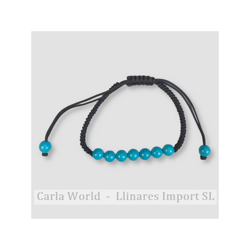 Bracelet fil Turquenite 7 boules 6mm Bracelet fil Turquenite 7 boules 6mm