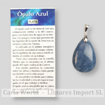 BLUE OPAL. Silver pendant. Assorted shapes.