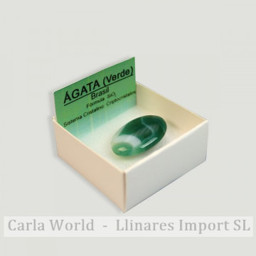 Boîte 4x4 - Cabochon Agate Verte - Brésil