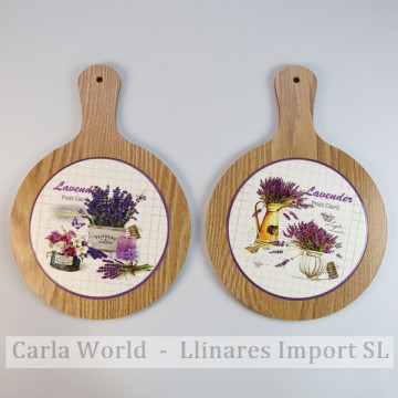 Salvamantel madera cerámica Lavanda. Modelos surtidos. 19x27,5cm. 