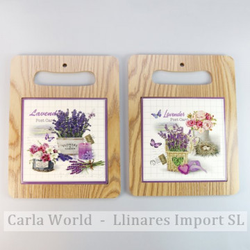 Salvamantel madera cerámica Lavanda. Modelos surtidos. 19x25,5cm. 