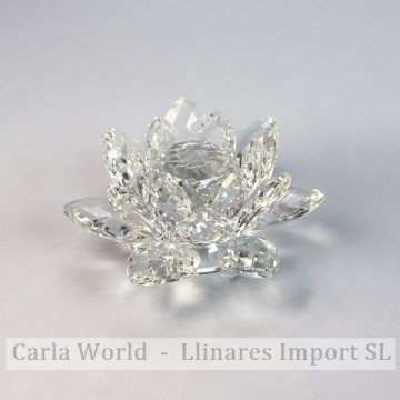 Transparent flower crystal crafts. 14x6,5cm.