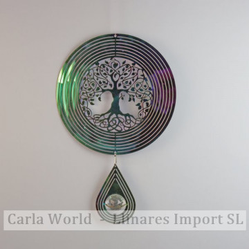 Steel spinner. Tree of life with tear. 15x23cm