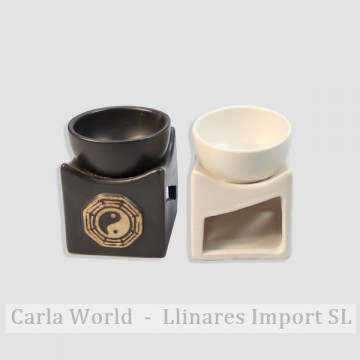 Ceramic burner. Yin-yang model. Assorted colors. 6x6x8cm