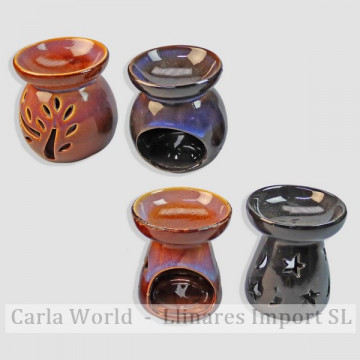 Ceramic burner. Assorted models and colors. 7,5x9 / 8x9cm.
