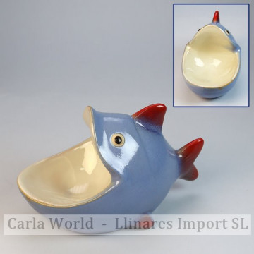Open mouth ceramic fish. 20,5x10,5x14,5cm