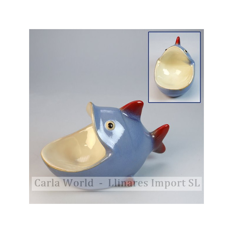 Open mouth ceramic fish. 20,5x10,5x14,5cm Open mouth ceramic fish. 20,5x10,5x14,5cm