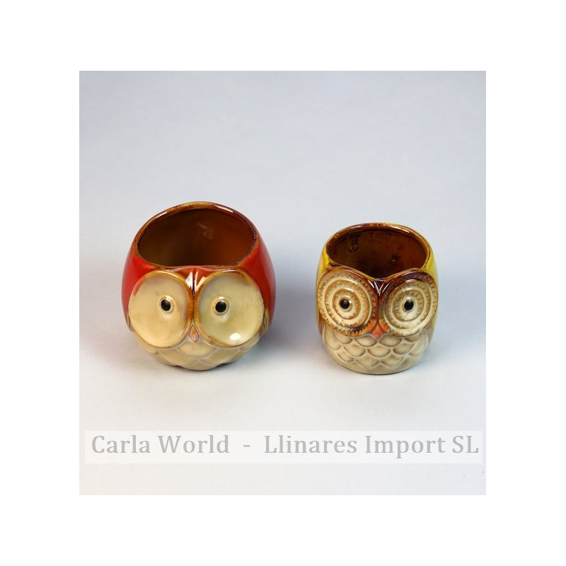 Ceramic owl container 6x5,5x6cm / 8x8x6cm. (2mods). Ceramic owl container 6x5,5x6cm / 8x8x6cm. (2mods).
