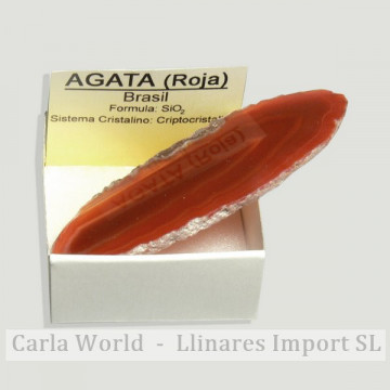 4x4 box - Red veneer agate...