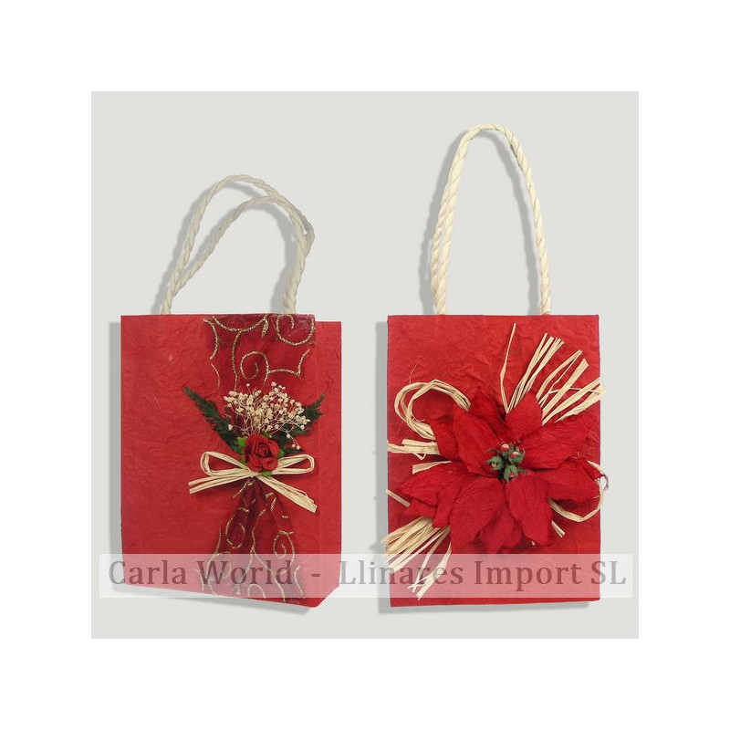 Sac en papier décoré de fleur 03. 12x16cm. Sac en papier décoré de fleur 03. 12x16cm.