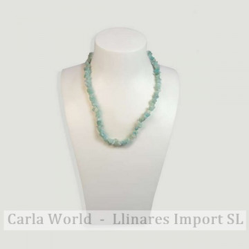 Gold clasp chip necklace. 40cm. Amazonite.