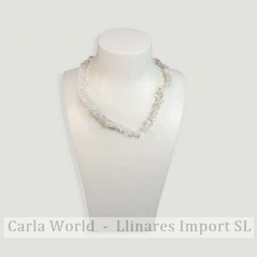 Collar chip cierre dorado. 40cm. Cristal Roca. 