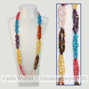 Collar 2 vueltas chip multicolor 90cm