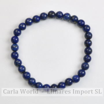 REPOSICIÓN. Pulsera bola lisa 6mm. Lapislazuli. 