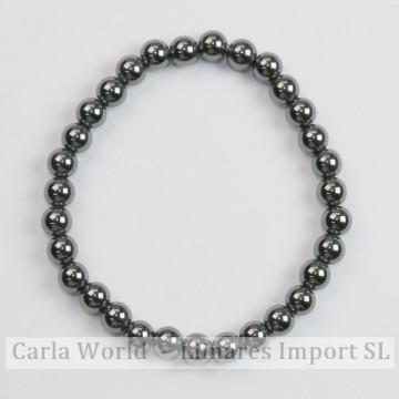 REPOSITION. Smooth ball bracelet. 6mm. Hematite.