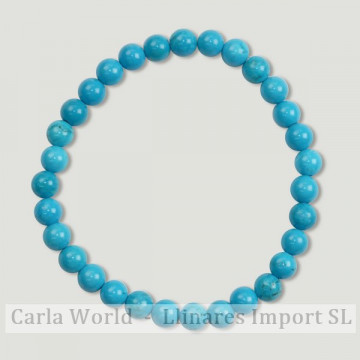 REPOSITION. Smooth ball bracelet. 6mm. Turquoise howlite.