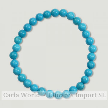 REMPLACEMENT. Bracelet boule lisse de 6 mm. Howlite turquoise.