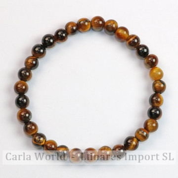 REPOSITION. Smooth ball bracelet. 6mm. Tiger's Eye.